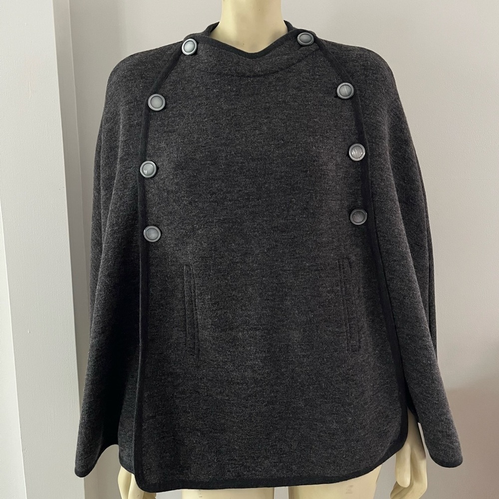 Sara Campbell Women’s Grey Sweater Cape Jacket M/L